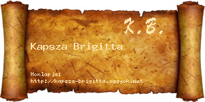 Kapsza Brigitta névjegykártya