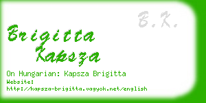 brigitta kapsza business card